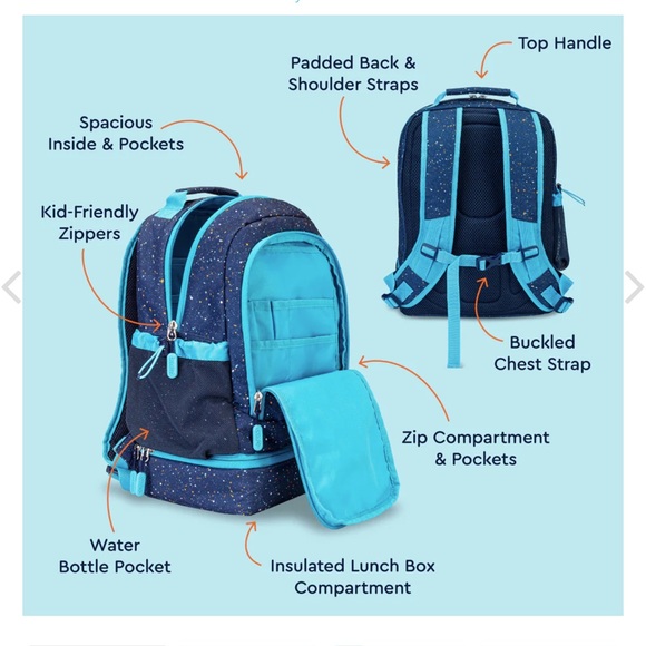 BENTGO BACKPACK CONFETTI DEEP SEA OCEAN SPACE BLUE - Picture 4 of 11